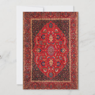 Tapis perse rouge de la carte de vacances plat Mas