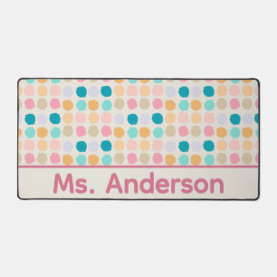 Tapis personnalisé à points pastel