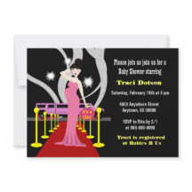 Tapis rouge Hollywood Baby shower Invitation fille