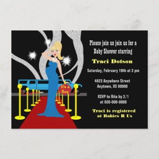 Tapis rouge Hollywood Baby shower Invitation garço