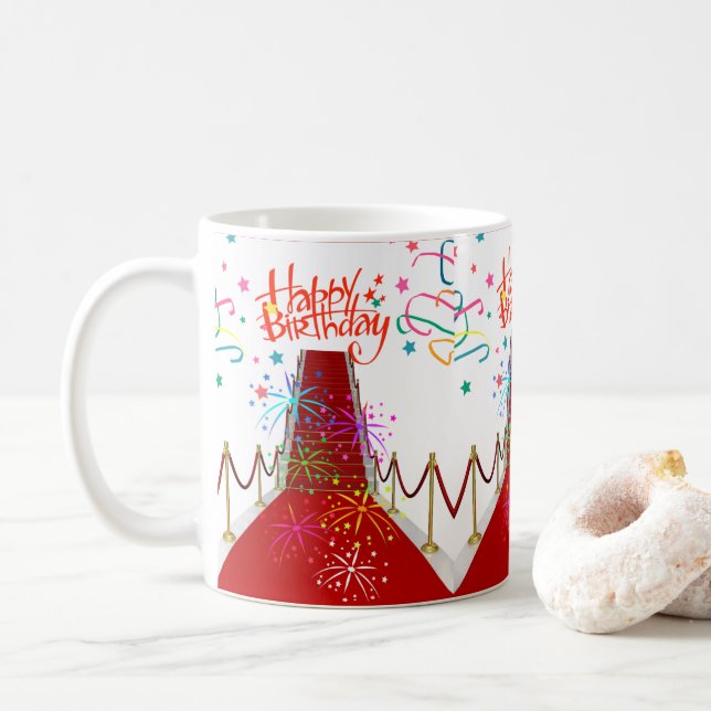 Tapis rouge Mug Joyeux Anniversaire Mug (Avec donut)