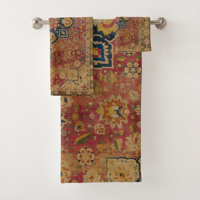 Tapis rouge or Kashan tapis Perse Asiatique (En situation)