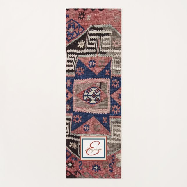 Tapis rouge oriental Killim (Devant)