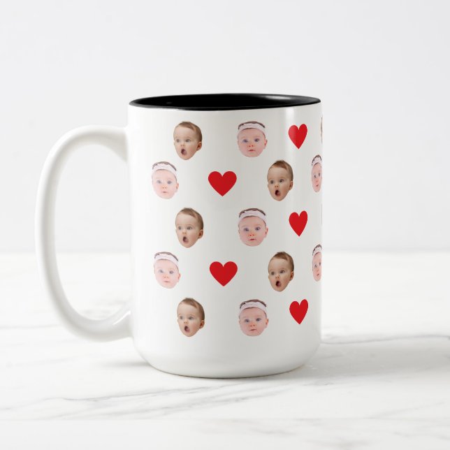 Tapis, tasse photo personnalisée, Cadeau bébé (Gauche)