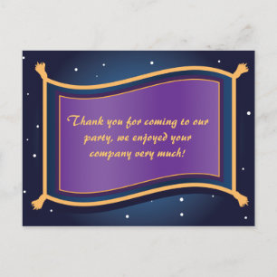 Tapis volant magique Anniversaire Merci carte post