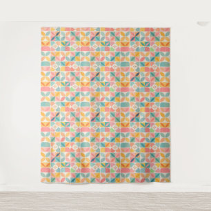 Tapisserie à motif floral géométrique coloré