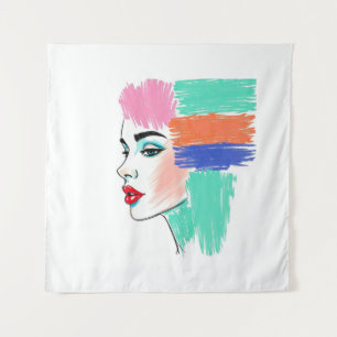 Tapisserie Abstraite Pop Art femme