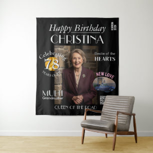 Tapisserie Anniversaire Fond personnalisé de couve