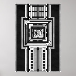 Tapisserie Art Déco noir et blanc