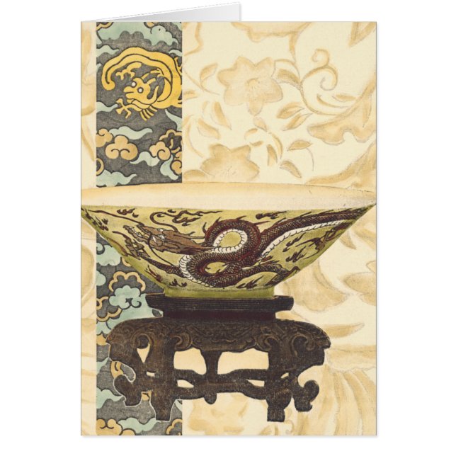 Tapisserie asiatique avec bol et design dragon (Devant)