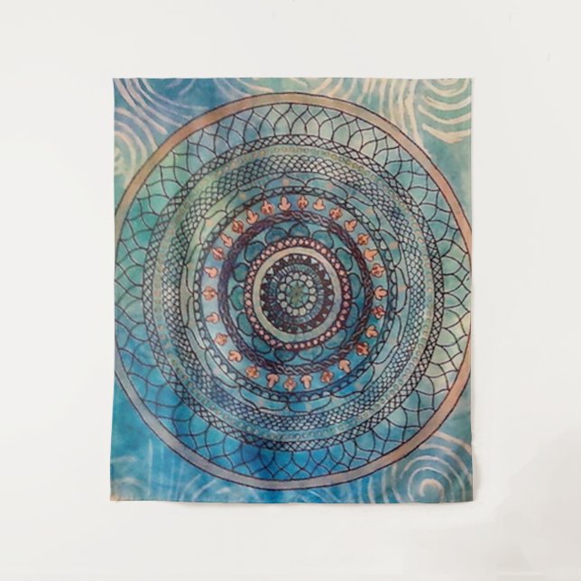 Tapisserie bleue de mandala (Devant)