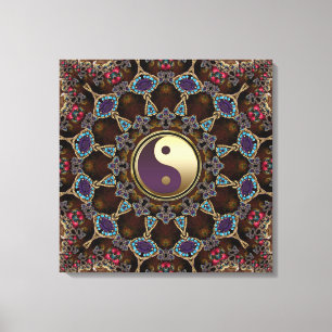 Tapisserie bohème Yin Yang Toile enveloppée