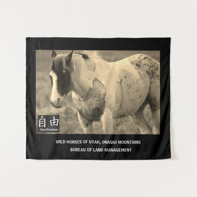 Tapisserie CHEVAUX SAUVAGES DE UTAH, MONTAGNES ONA (Devant (Horizontal))