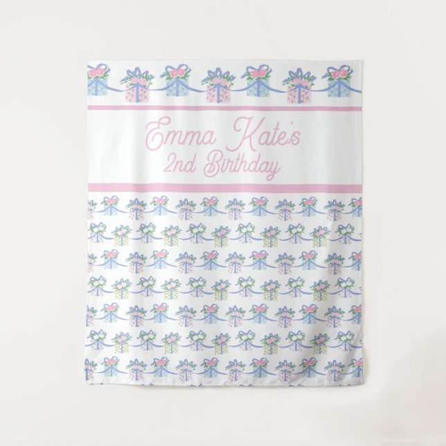 Tapisserie d'anniversaire - Thème cadeau (Devant)