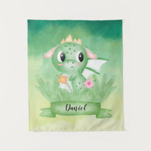 Tapisserie d'aquarelle mignonne Baby Dragon