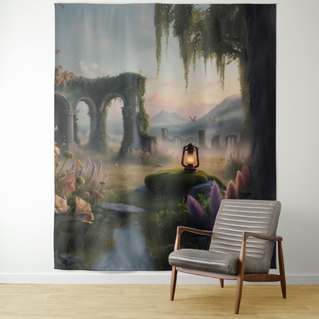 Tapisserie de bois lunaire (En situation)