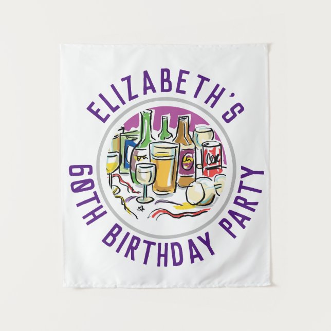 Tapisserie de fête d'anniversaire 60 ans (Devant)