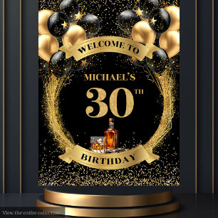 Tapisserie de fête de whiskey pour les 30 ans d'un