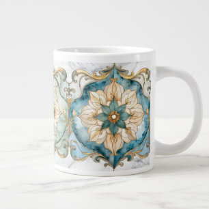 Tapisserie de fleurs céruléennes Tasse géante à ca
