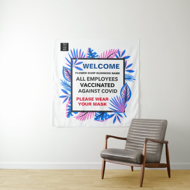 Tapisserie de fond pour employés vaccinés bienvenu (En situation (horizontale))