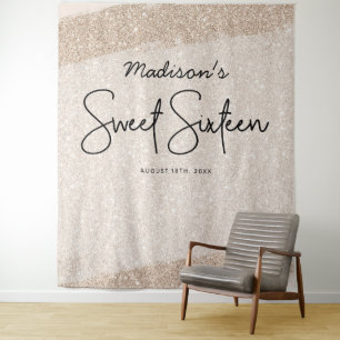 Tapisserie de fond pour Sweet 16 Pinceau Champagne