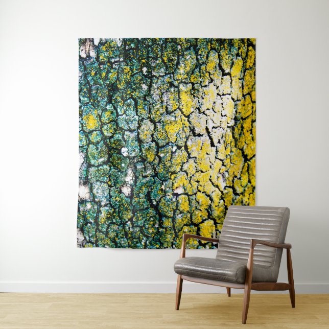 Tapisserie de la nature verte et jaune (En situation)