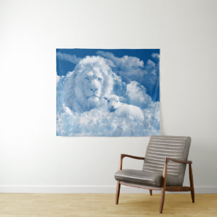 Tapisserie de lions et d'agneaux