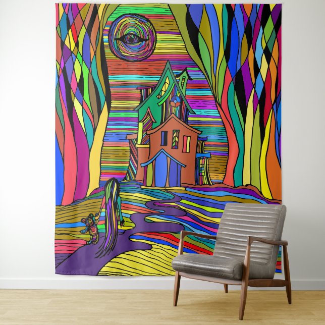 Tapisserie de maison hantée (En situation)