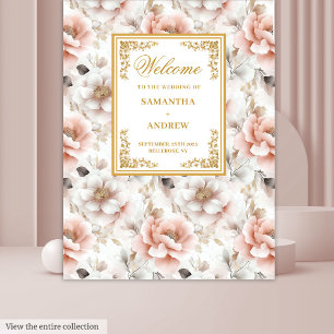 Tapisserie de mariage à l'aquarelle Or Rosée Intem