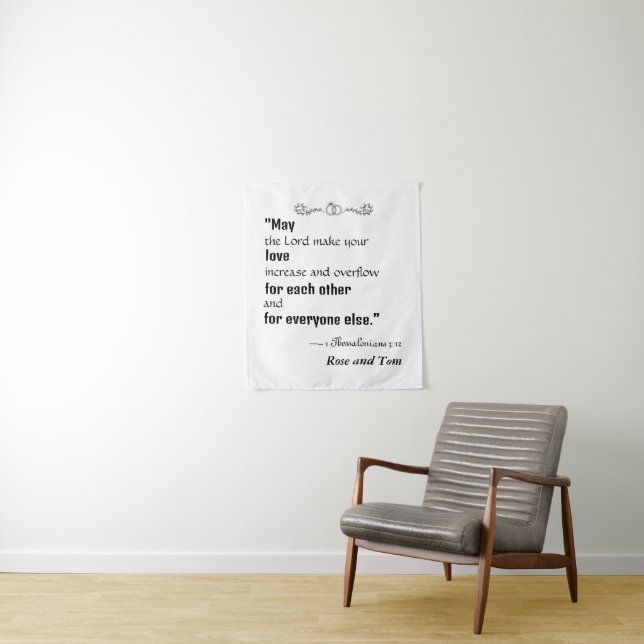 Tapisserie de mariage personnalisée (En situation)