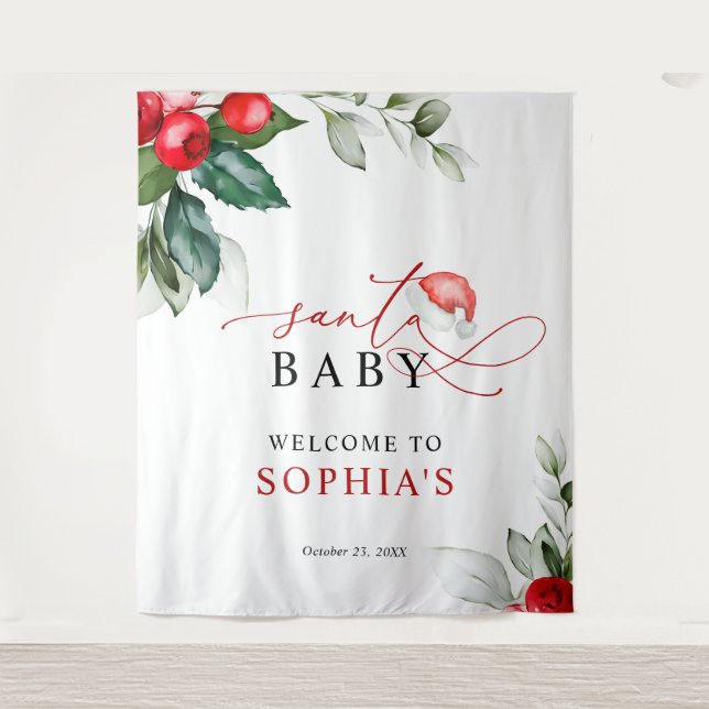Tapisserie de Noël Père Noël Baby shower (Devant)
