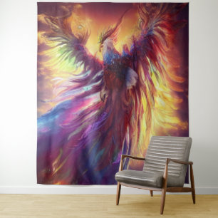 Tapisserie de Phoenix couleur céleste