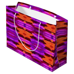 Tapisserie de sac cadeau violet et orange