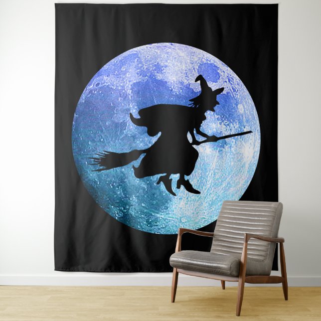 Tapisserie de sorcière d'Halloween (En situation)