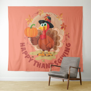 Tapisserie de typographie de Thanksgiving joyeux