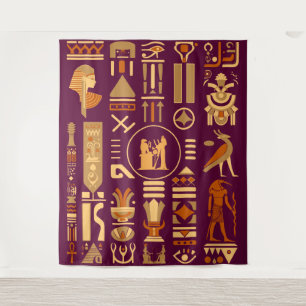 Tapisserie des Hiéroglyphes égyptiens antiques