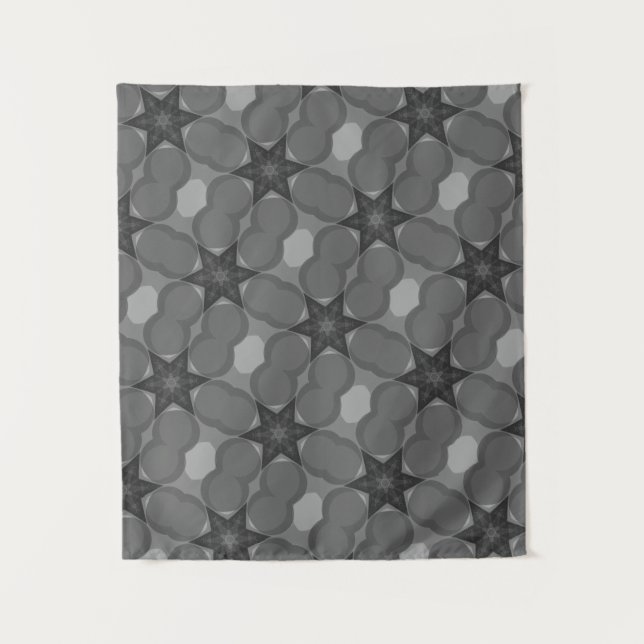 TAPISSERIE D'ÉTOILE MODERNE Mandala COULEUR NOIR G (Devant)