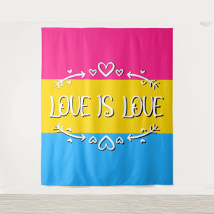 Tapisserie du drapeau de fierté pansexuelle « L'am
