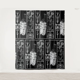 Tapisserie élégante personnalisée en noir et blanc