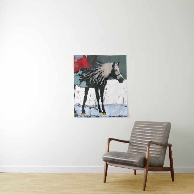 Tapisserie Florale Horse (En situation)