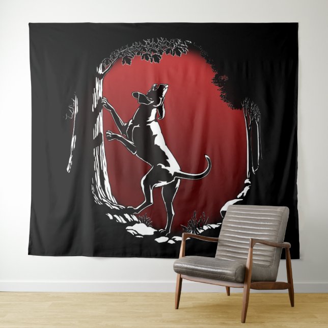Tapisserie Hound Dog Art Chasse Tapisserie Amoureu (En situation (horizontale))