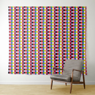 Tapisserie jaune violet violet colorée pixellée