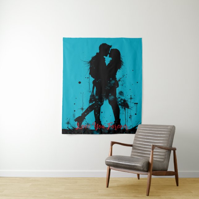 Tapisserie Love You Forever Medium (50" x 60") (En situation)
