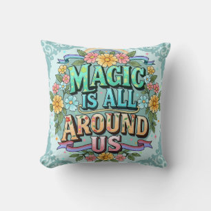 Tapisserie Magique De Fleurs Fantaisistes Coussin
