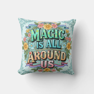 Tapisserie Magique De Fleurs Fantaisistes Coussin