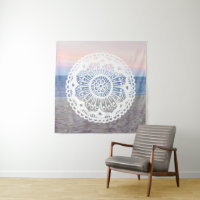 Tapisserie Mandala Beach Sunset