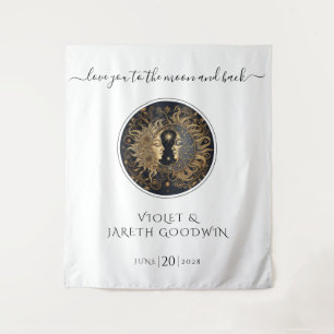 Tapisserie Mariage de lune de soleil céleste