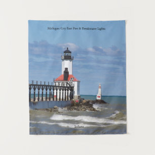 Tapisserie Michigan City East Pierhead & Bkw Light