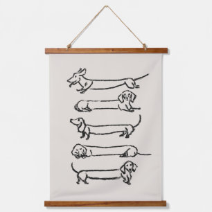 Tapisserie minimaliste Dachshund Impression