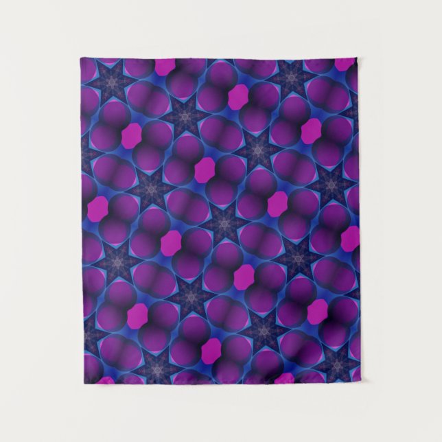 TAPISSERIE MODERNE Mandala COULEUR BLEU ROSE ÉTOIL (Devant)